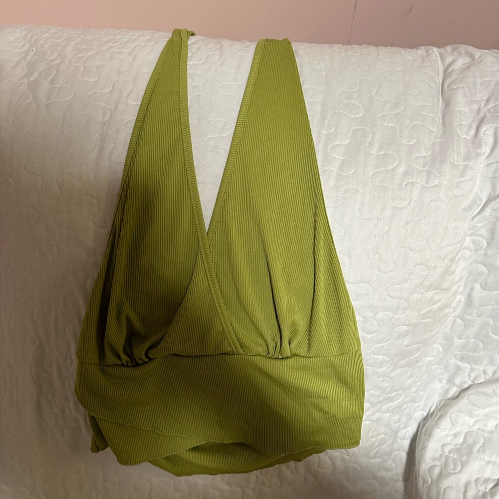 SHEIN green halter top